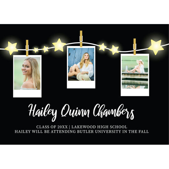 String of Stars Photo Graduation Announcements